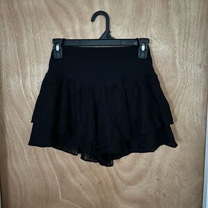 Aerie Black Lace Layered Women Shorts